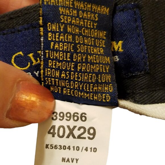 Men's Navy wrinkle free Khaki Pants size 40x29 NWT Stain Resistant - Picture 9 of 9